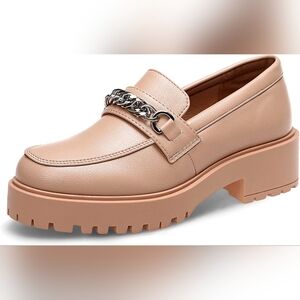 YETIER WOMEN PLATFORM LOAFER LEATHER SLIP-ON SHOES. GORGEOUS DESIGNER WEAR. NEW